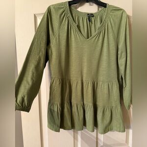 Versona Olive Green Peplum top